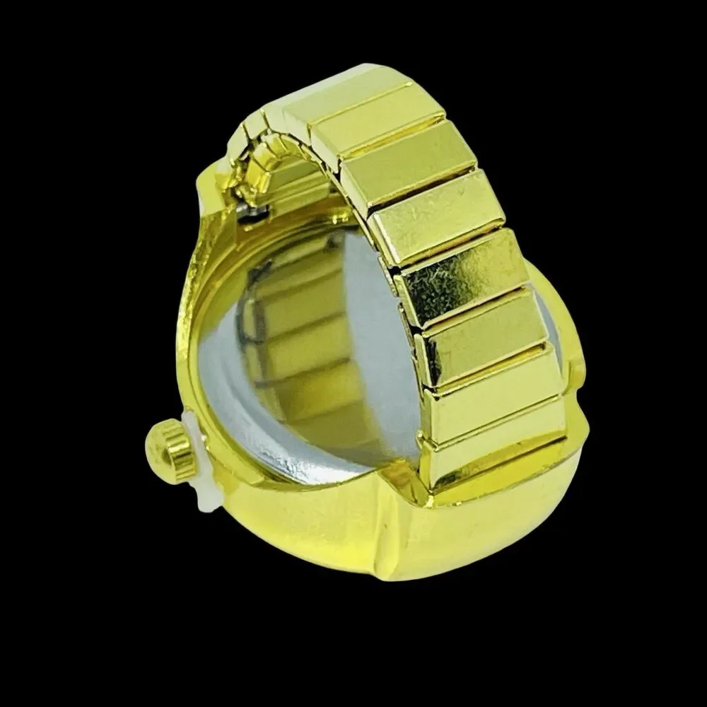 BOZHI Ring Watch Gold Design With Crystals New